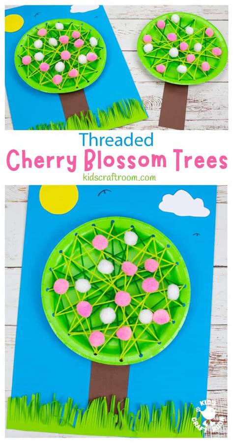 Laced Paper Plate Cherry Blossom Tree Craft Kids Craft Room