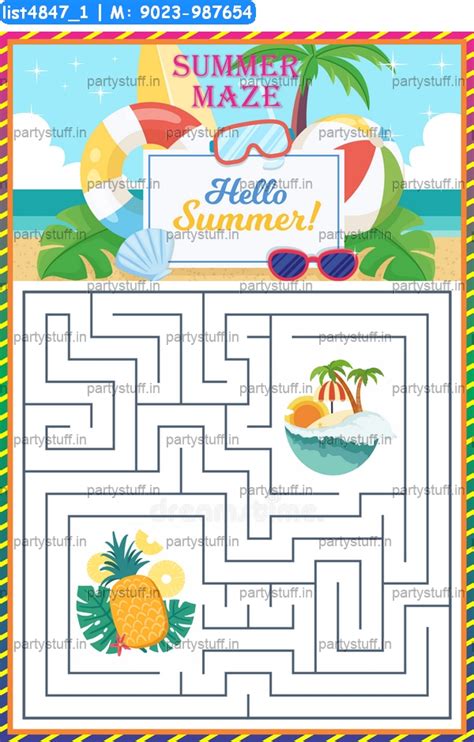 Summer Occasion Tambola Paper Games Props Designs