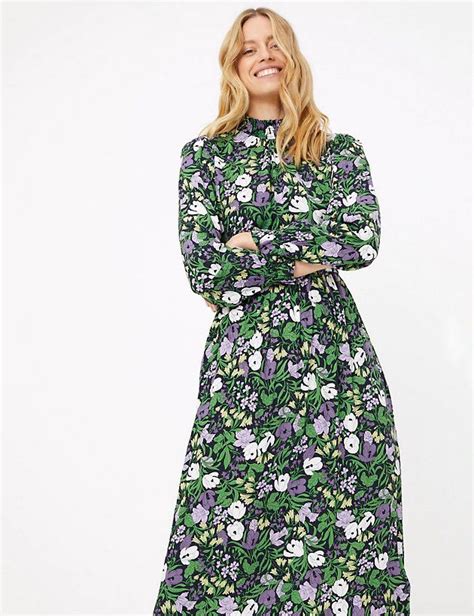 Floral Waisted Midi Dress Mands Collection Mands Midi Dress Dresses