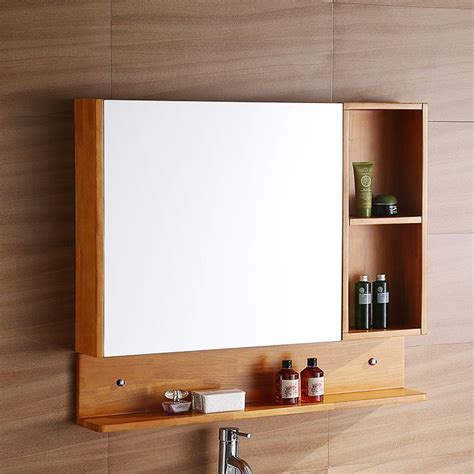 Oak Bathroom Cabinet With Mirror Rispa