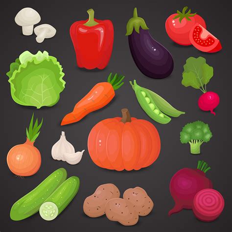 Set Of Game Assets Shiny Fresh Vegetables On Behance