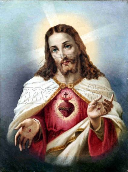 Cuadro Sagrado Corazón De Jesus En Lienzo Realces Al Oleo En León En
