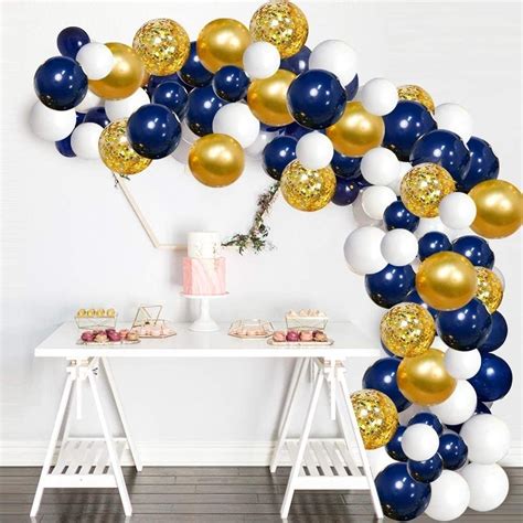 120pcs Navy Blue Confetti Balloons Garland Arch Kit Birthday Party