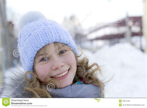 Winter Smile Stock Image Image Of Eyes Female Teenager 18274749