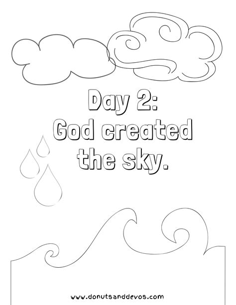 Day 2 Creation Page Coloring Pages