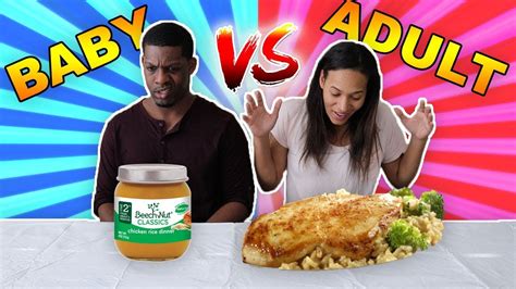 I change wet and messy diapers, put you to bed, read books to you, give you spankings, anything you want i will do. ADULT VS BABY FOOD CHALLENGE!! - YouTube