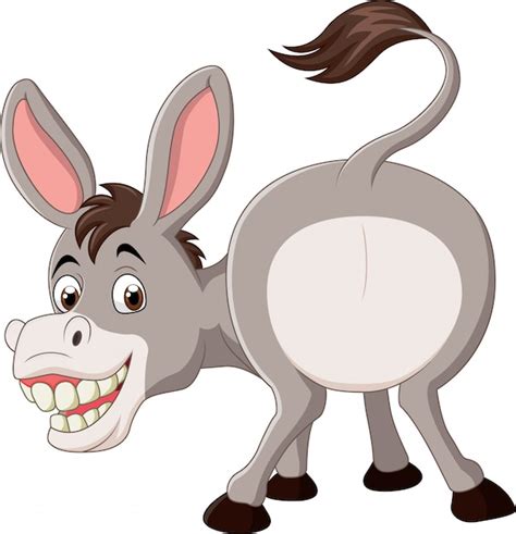 Premium Vector Cartoon Funny Donkey Mascot