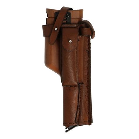 Mauser C96 Leather Holster With Broomhandle Butt Brown Machinegun