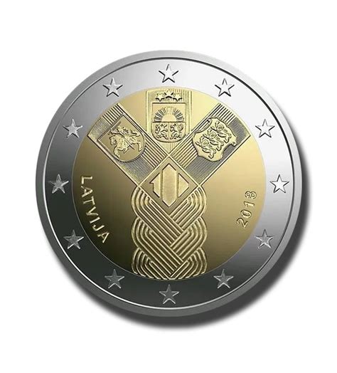 2018 Latvia 100 Years Of The Baltic States 2 Euro Commemorative Coin