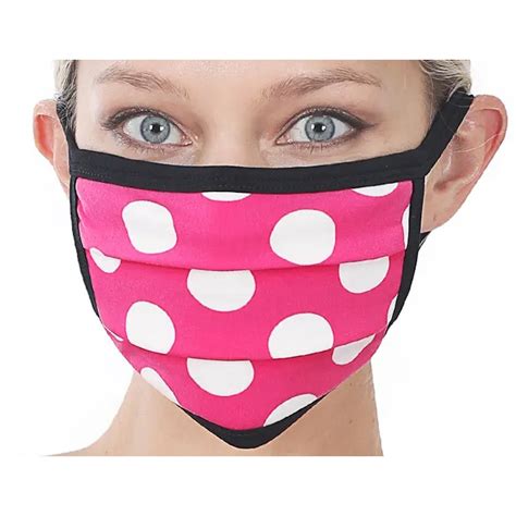 Hot Pink Face Mask With White Polka Dots Etsy