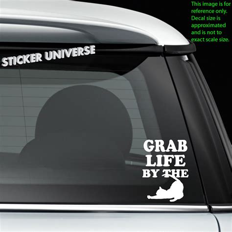 Grab Life By The Tail Pussy Cat Funny Car Window Decal Bumper Sticker Trump 0521 Ebay