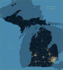 Michigan Elevation Tints Map Fine Art Print Map