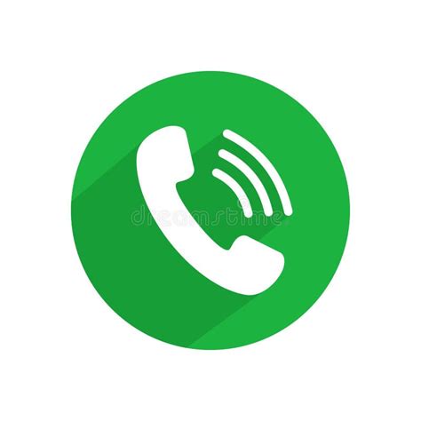 White Phone Call Icon Vector Isolated On Green Circle Stock Vector