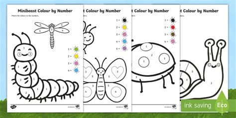 Colour By Numbers Worksheets Twinkl