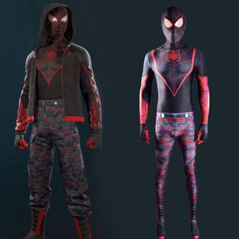 Spider Man Miles Morales End Suit Jumpsuit Spiderman Cosplay Costume