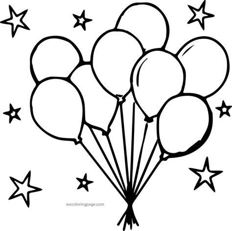 nice Party Balloons Stars Coloring Page  Boyama sayfaları, Nakış