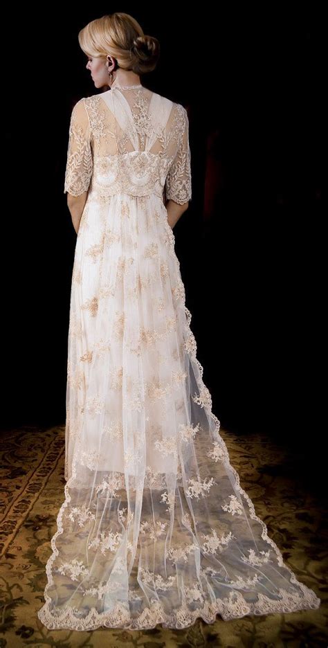 Wedding Dress Of French Alencon Lace Over Double Silk Satin Slip Dress