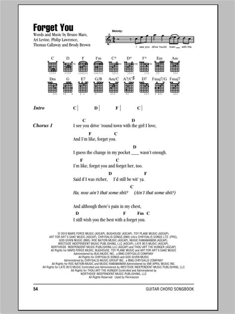 Forget You Sheet Music By Cee Lo Green Lyrics And Chords 93644