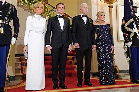 Joe And Jill Biden Welcome French President And His Wife At State Dinner