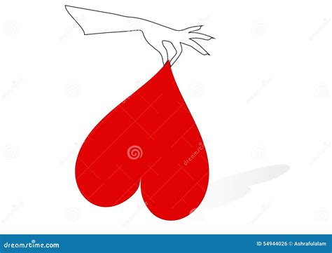 Illustration Of Hand And Heart Upside Down Stock Illustration