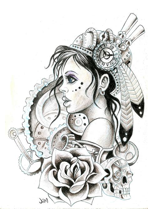 Steampunk Girl Tattoo Design By Jimjaz On Deviantart