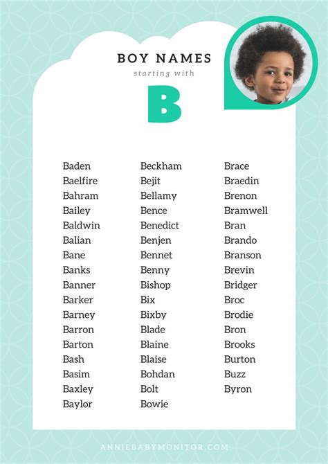50 Unique Baby Boy Names Starting With B Unique Baby Boy Names