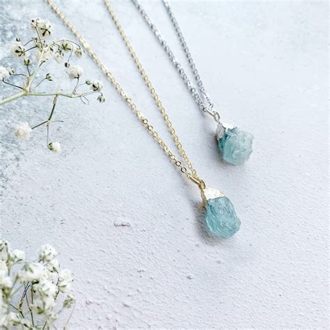 Personalised March Birthstone Aquamarine Necklace By Lucent Studios