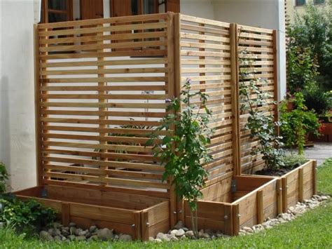 Our solution was some free standing panels that screen the view and add interest to the back. Modern Lattice privacy screen, maybe use to screen a hot ...