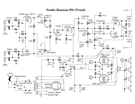 Fender Tweed Bassman Schematic