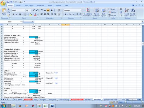 Contoh worksheet excel menentukan dimensi beton struktur kolam renang yang. ALBIAN POOL: PERHITUNGAN STRUKTUR PONDASI KOLAM RENANG