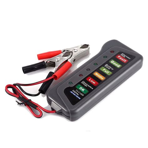 V Auto Car Digital Battery Tester Alternator Led Light For Cars Vehicle V Car Battery