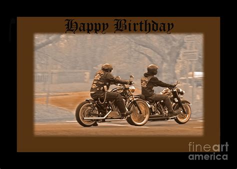 Vintage Biker Birthday Card Photograph By Michelle Orai