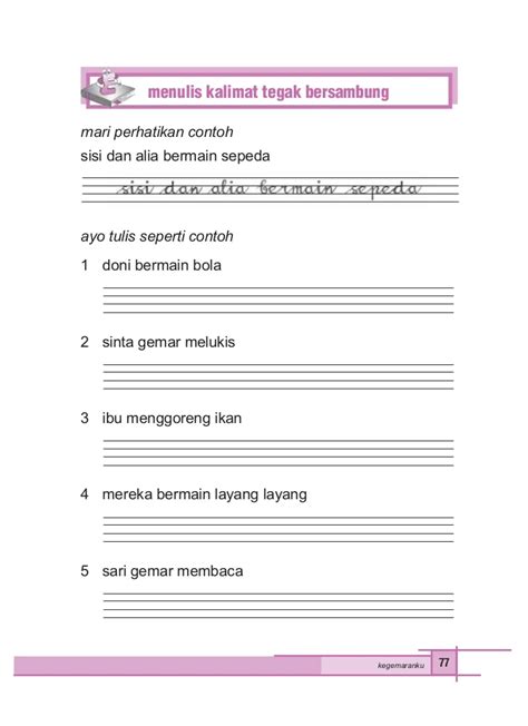 Contoh Soal Menulis Huruf Tegak Bersambung Contoh Latihan Soal Ipa - Riset