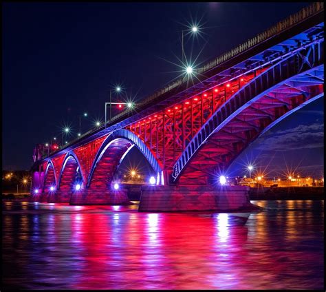 Panoramio Photo Of Peace Bridge Lighting Bridge Christmas Lighting