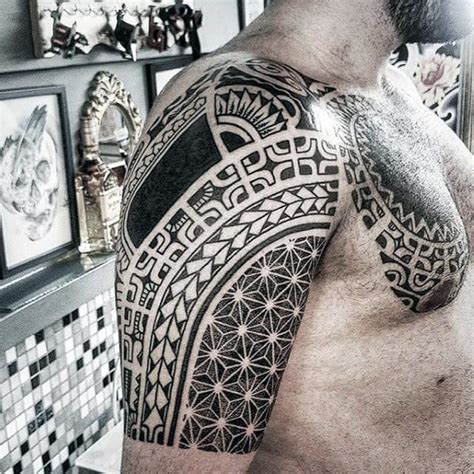 The array of black tattoo designs are the most intricate tribal tattoo designs to be worn on the arms, shoulders, back depending on where you want to flaunt it. 70 Sick Tribal Tattoos For Men - Cool Masculine Design Ideas
