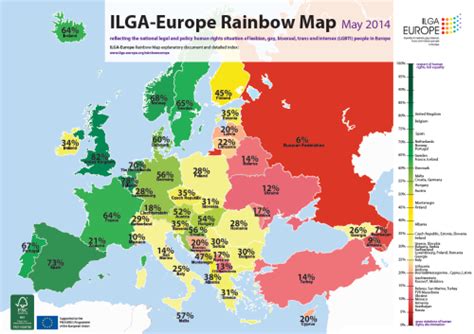Mapsontheweblgbt Rights In Europerainbow Europe Map Reflecting The 49