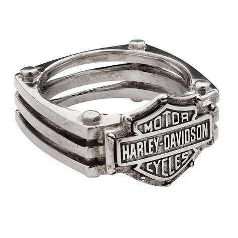 Mens Harley Davidson ® Motorcycle Sterling Silver Square Bolt Biker