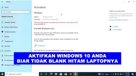 Cara Mengaktifkan Windows Product Key Original Lisensi Original Youtube