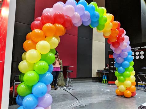 rectangle balloon entrance arch that balloons rainbow balloons rainbow balloon arch