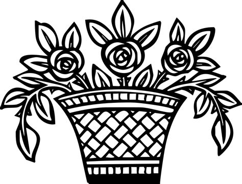Flower basket in 3d rendering. OnlineLabels Clip Art - Basket Of Flowers 3