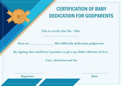 Baby Dedication To Godparents Certificates 10 Free Printable And