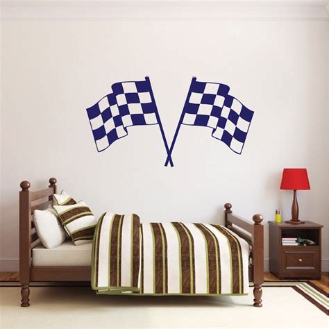 Wall stickers and wall decals for a perfect home decor : Racing Flags Boys Room Decal Sticker | Kids Bedroom Wall ...