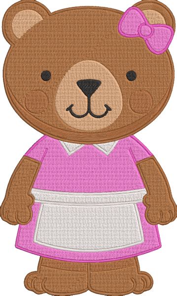 Goldilocks Three Bears Mama Bear Embroidery Design A Crafty Dad