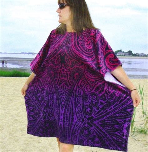 Plus Size Beach And Bath Terry Cloth Caftan Cover Up