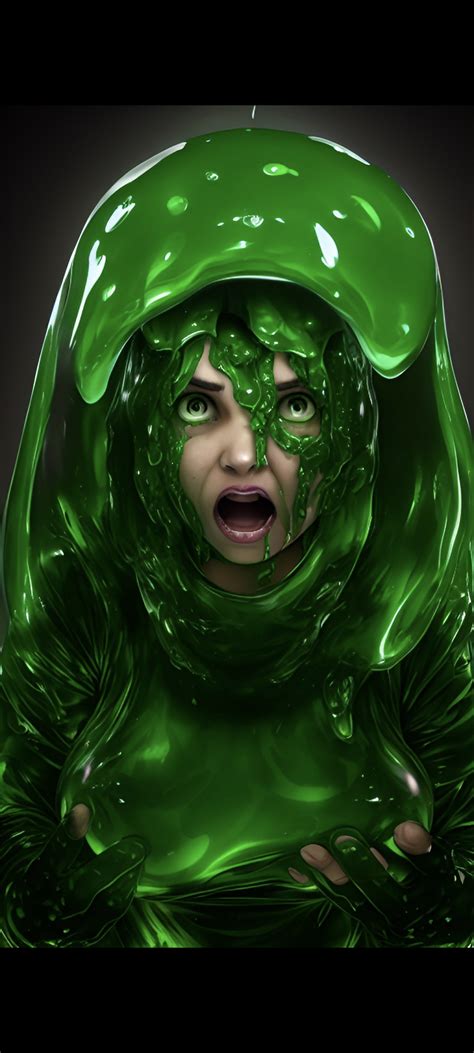 horrified woman engulfed almost entirely in slime by theslimer on deviantart