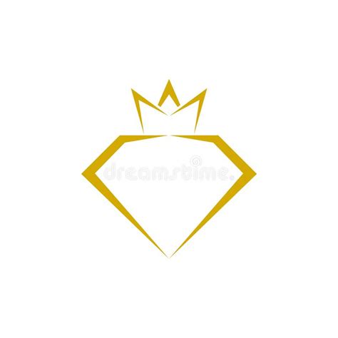 Elegant Diamond Crown Simple Logo Design Isolated On White Background