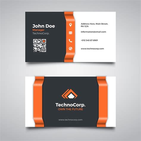 Free Vector Orange Corporate Business Card Template