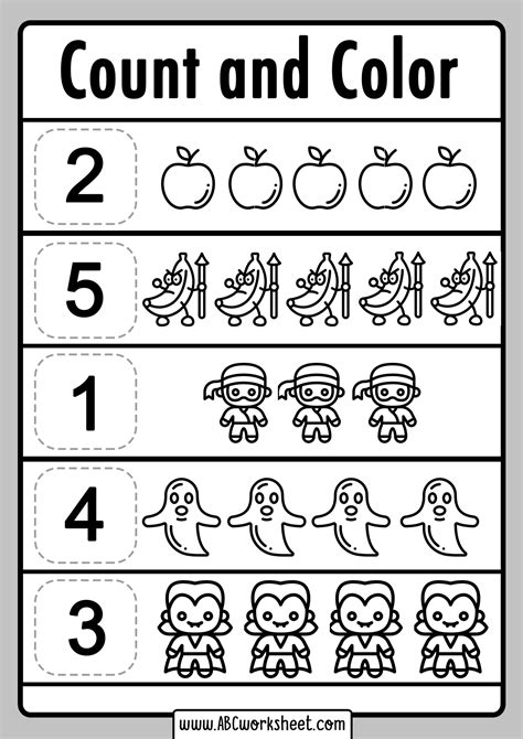 Counting And Coloring Numbers Worksheets
