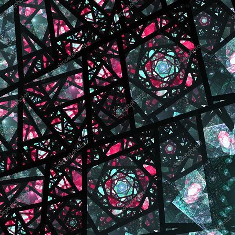 Dark Abstract Fractal Stained Glass 87934522 Art By Keila Neokow Via