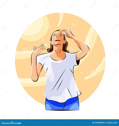 Heatstroke Woman Vector Illustration 181890934